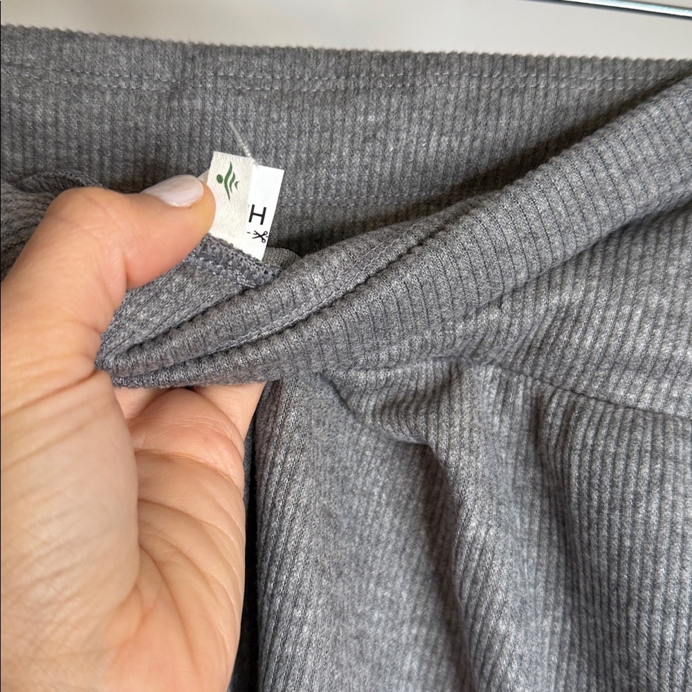 NWOT Halara ribbed high waisted wide leg lounge pants size small grey - Picture 9 of 11